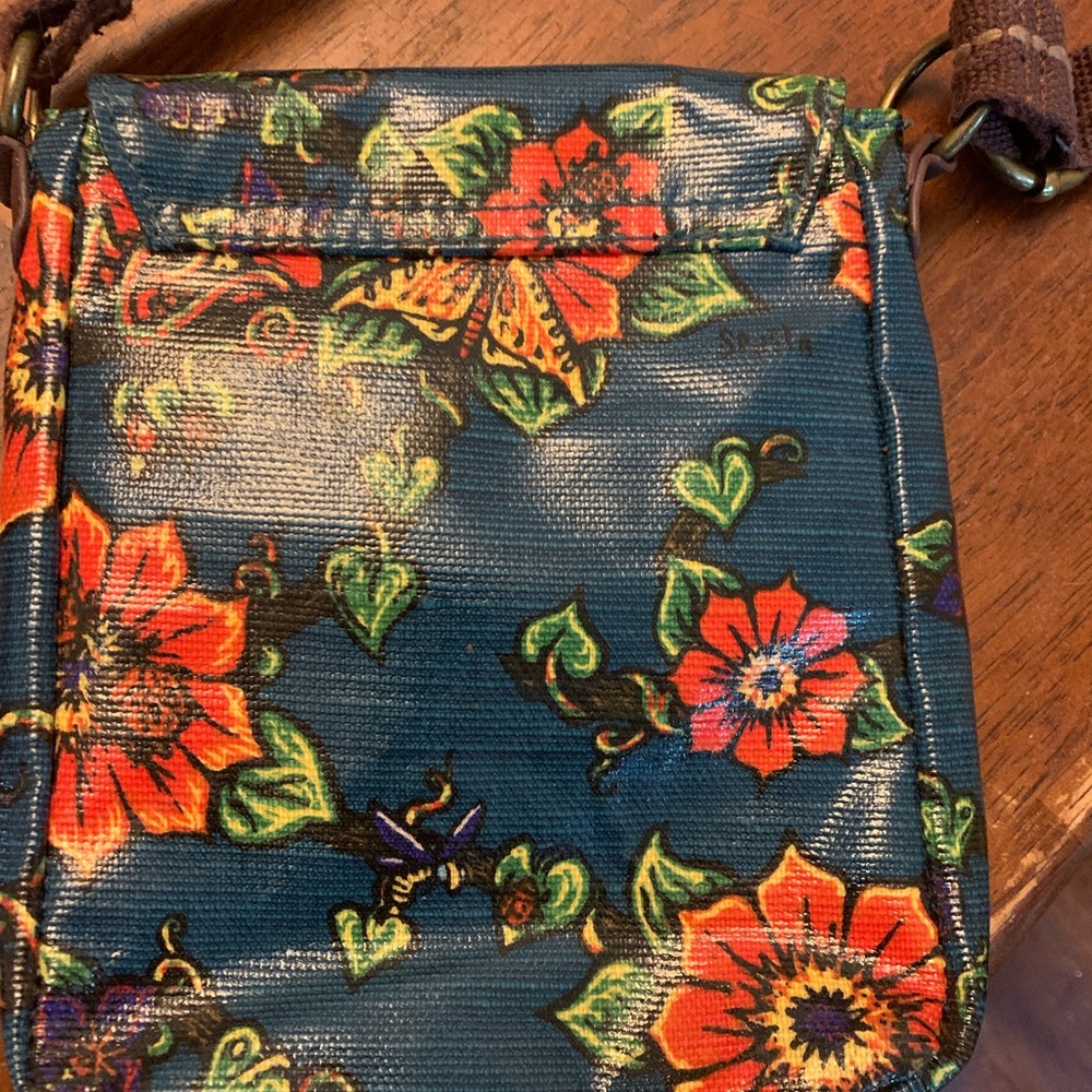 Floral Crossbody Bag - Blue and Orange
